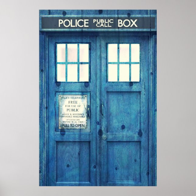 Affiches Vintage Police phone Public Call Box (Devant)