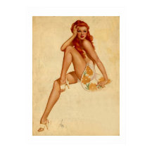Vintage Retro Alberto Vargas Redonhead Pin Up Girl