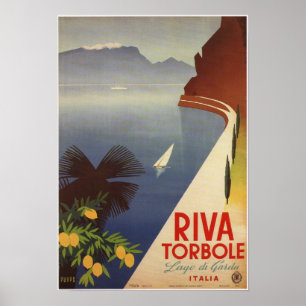 Affiches Vintage Riva Torbole Lago de Garda Italie