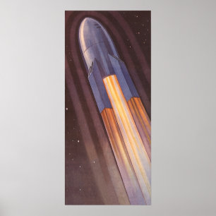Affiches Vintage Science Fiction Space Ship Rockets