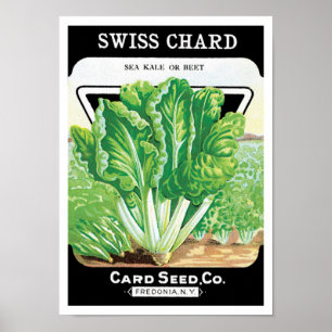 Affiches Vintage Seed Packet Étiquette Art, Swiss Chard L