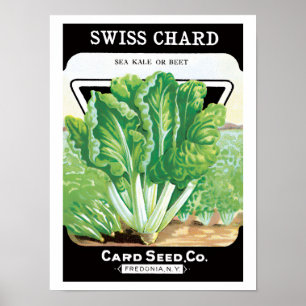 Affiches Vintage Seed Packet Étiquette Art, Swiss Chard Lég