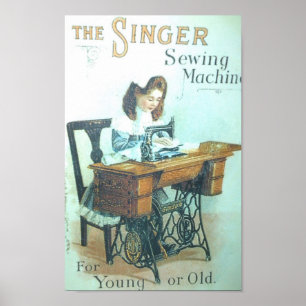 Affiches Vintage Singer Sewing Machine