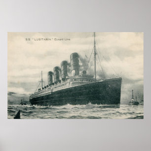 Affiches Vintage Steamer SS Lusitania