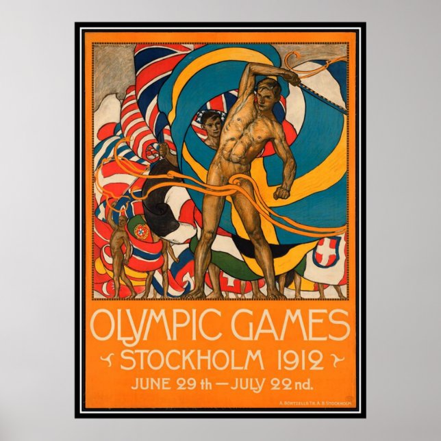 Affiches Vintage Stockholm Suède - (Devant)