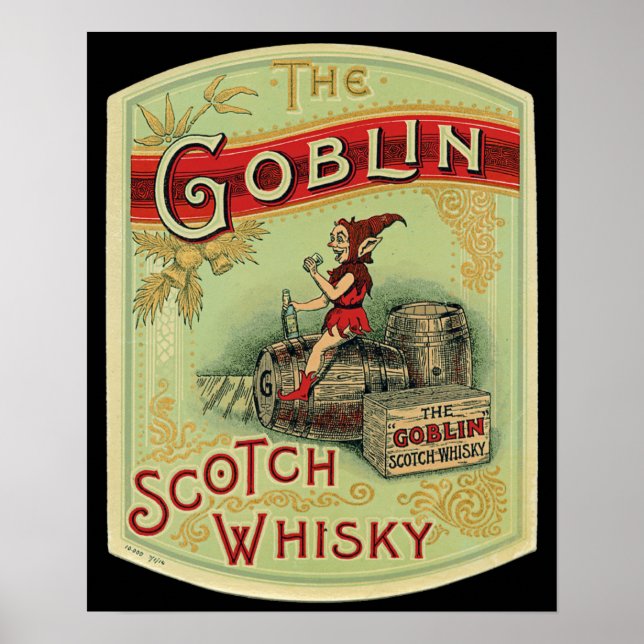Affiches Vintage "The Goblin" Scotch Whiskey Étiquette (Devant)