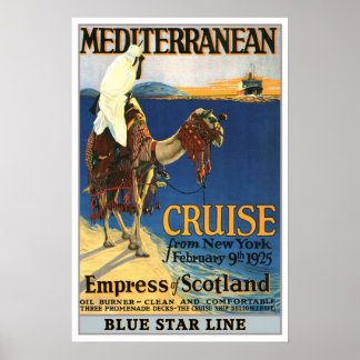 Affiches Vintage travel,Mediteranian Cruise.