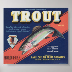 Affiches Vintage Vieux Étiquettes de la pomme Fruit