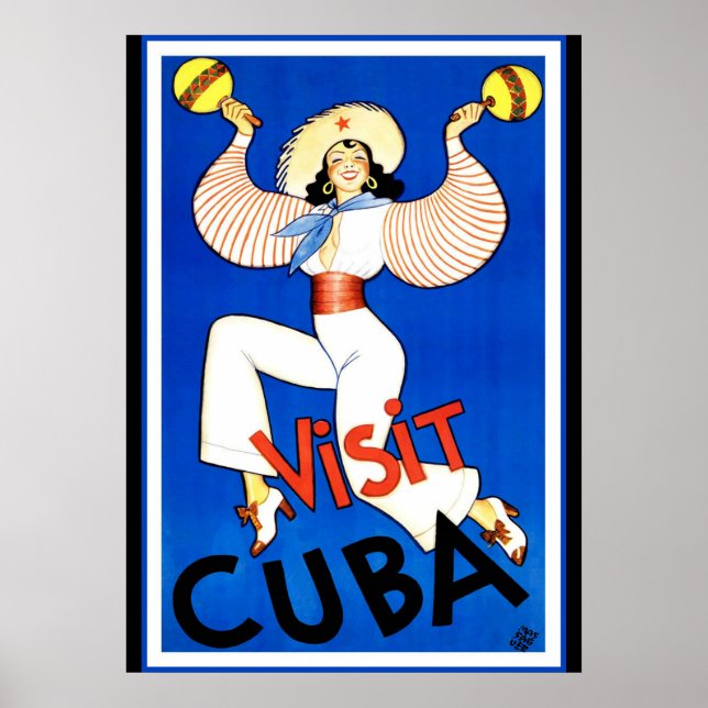 Affiches Vintage - Visiter Cuba (Devant)