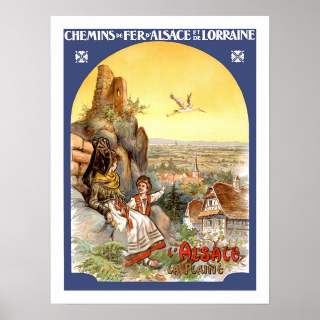 Affiches Vintage voyage Alsace France (Devant)