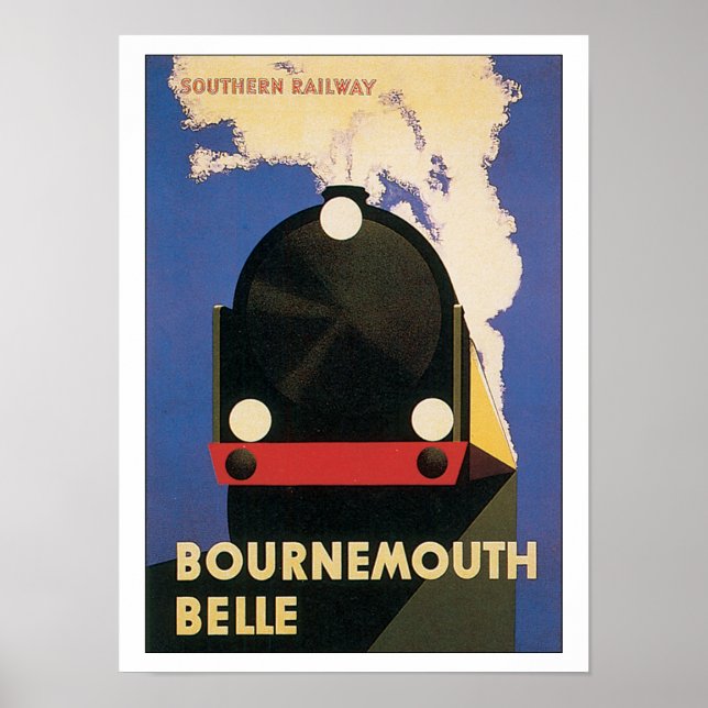 Affiches Vintage voyage Bournemouth Belle Train (Devant)