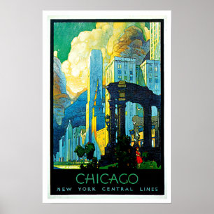 Affiches Vintage voyage de Chicago Illinois