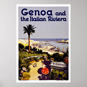 Affiches Vintage voyage de Gênes et Riviera italienne