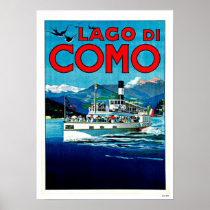 Affiches Vintage voyage de Lago di Como Lake Italie