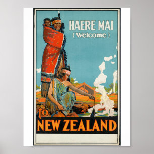 Affiches Vintage voyage de l'AMI Nouvelle Zélande de Haere