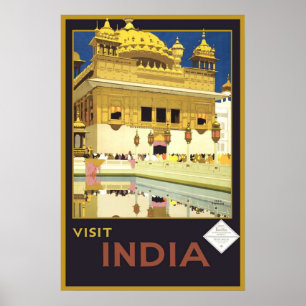 Affiches Vintage voyage de l'Inde de visite