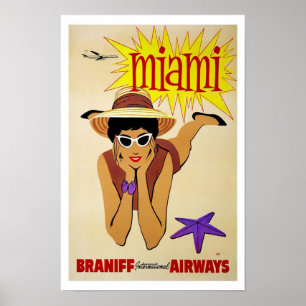 Affiches Vintage voyage de Miami la Floride
