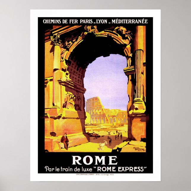 Affiches Vintage voyage de Rome (Devant)