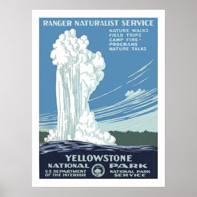 Affiches Vintage voyage de Yellowstone (Devant)