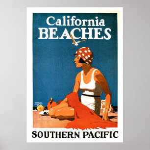 Affiches Vintage voyage des plages de Californie