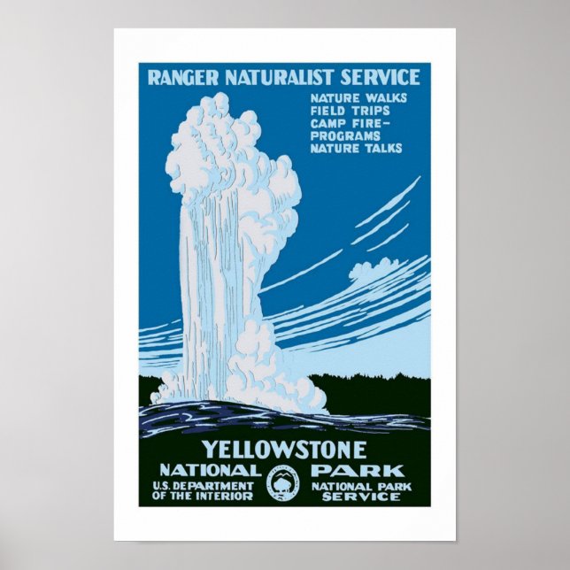 Affiches Vintage voyage du parc Yellowstone (Devant)