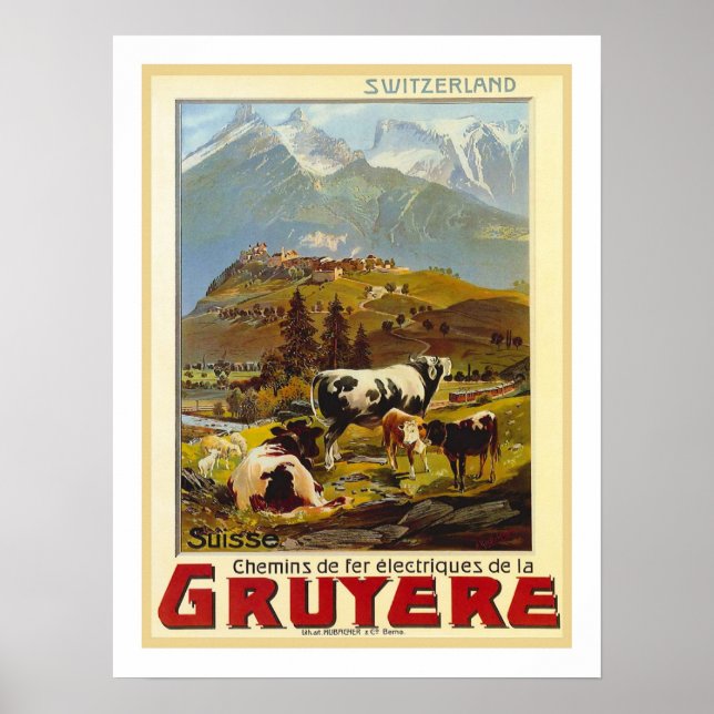 Affiches Vintage voyage Gruyere (Devant)
