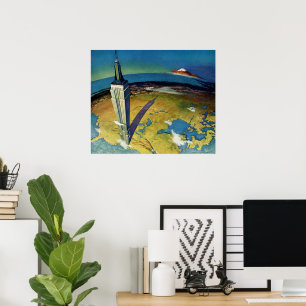 Affiches Vintage voyage New York City Empire State Building