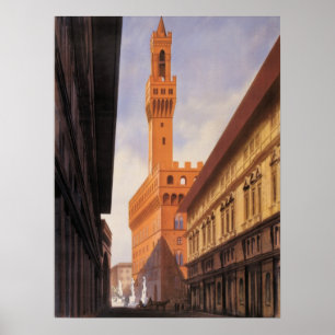 Affiches Vintage voyage, Palazzo Vecchio, Florence, Italie