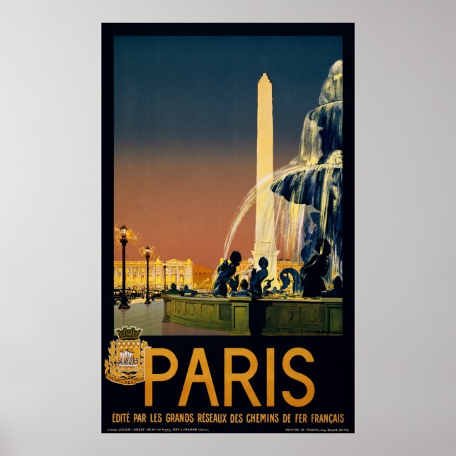 Affiches Vintage voyage - Paris France (Devant)