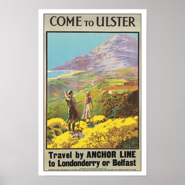 Affiches Vintage voyage Ulster Irlande (Devant)