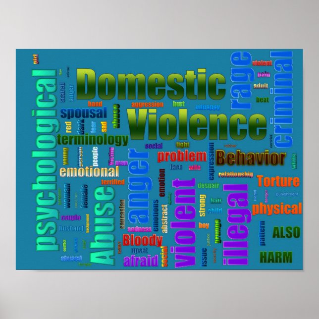 Affiches Violence Domestique Abus Texte Connexe (Devant)