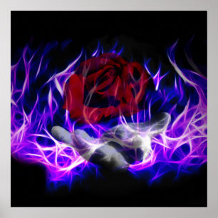 Affiches Violet flame rose and Gods hand