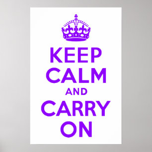 Affiches Violet Keep Calm and Carry On