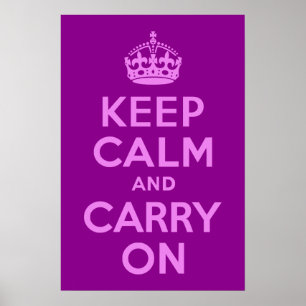Affiches Violet Keep Calm and Carry On