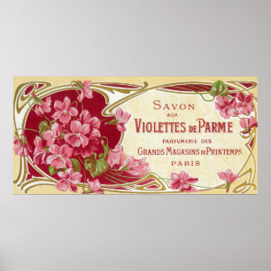 Affiches Violettes De Parme Perfume LabelParis, France