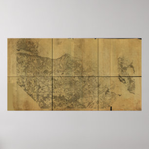 Affiches Virginia Map Alexandria to the Potomac River 1860