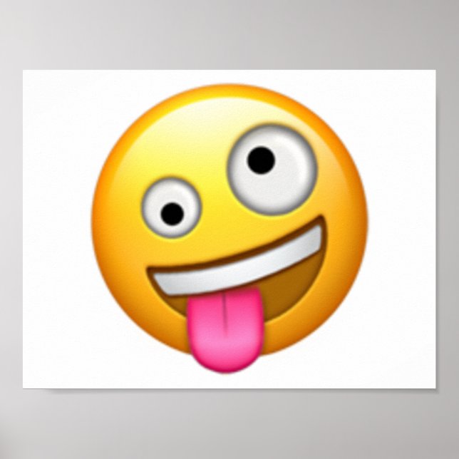 Affiches Visage avec un grand et un petit oeil - Emoji (Devant)