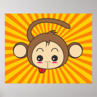 Visage de super singe sur Arrière - plan Sunburst