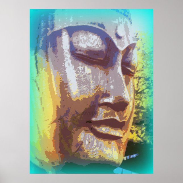 Affiches visage serein de Bouddha (Devant)