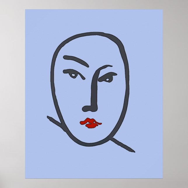 Affiches Visages bleus Abstraits (Devant)