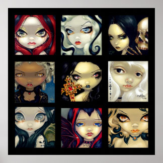 Affiches Visages de Faery Vampires #1 ART IMPRIMER fée goth