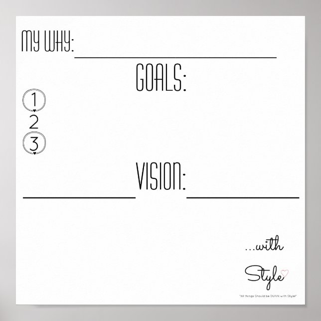 Affiches Vision Board...avec style (Devant)