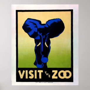 Affiches Visite des années 1930 L'affiche du zoo WPA