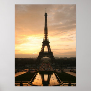 Affiches Visite Eiffel au lever de soleil du trocadero