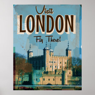 Affiches Visite Vintage Londres - Voler là-bas