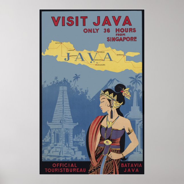 Affiches Visiter Java Seulement 36 heures de Singapour (Devant)