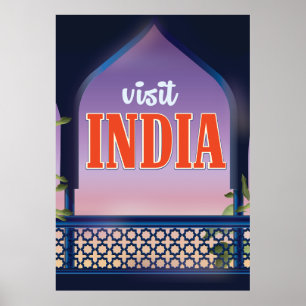 Affiches Visitez India Vintage en version imprimée.