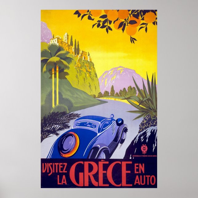 Affiches Visitez La Grece En Auto Grèce (Devant)