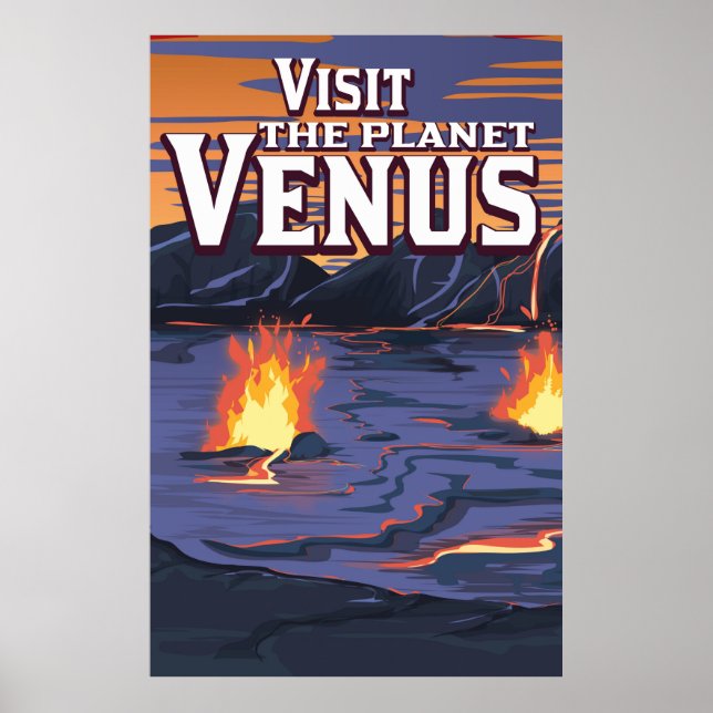 Affiches Visitez l'affiche de voyage de la planète Vénus (Devant)