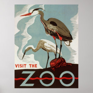 Affiches Visitez l'affiche du Zoo Vintage Tourisme